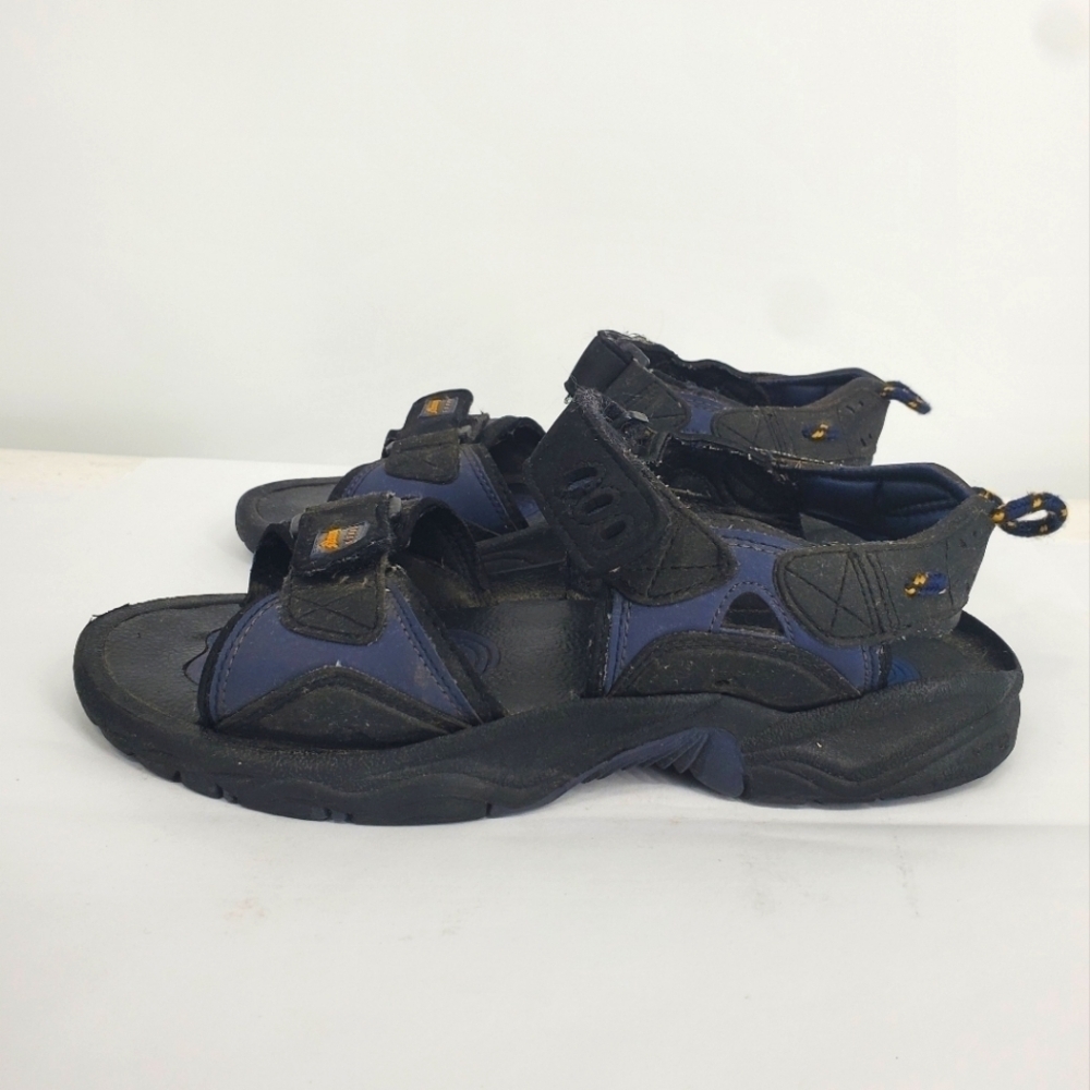 Cross Trekkers Sandals Mens 10.5M Black Blue Sling Back Hiking Outdoor Shoes
